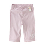 Dave&Bella Toddler Girls Summer Versatile Beige/Purple Stretchable Soft Pants