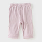 Dave&Bella Toddler Girls Summer Versatile Beige/Purple Stretchable Soft Pants