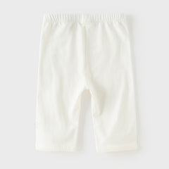 Dave&Bella Toddler Girls Summer Versatile Beige/Purple Stretchable Soft Pants