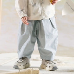 Dave&Bella Toddler Girls/Boys Summer Multi-color Straight-leg Wide Versatile Pants