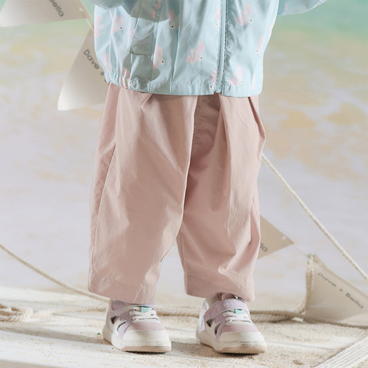 Dave&Bella Toddler Girls/Boys Summer Multi-color Straight-leg Wide Versatile Pants