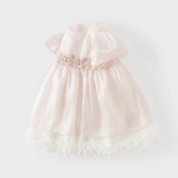 Dave&Bella Summer Toddler Girls Adorable Light Pink Flutter Sleeve Soft Mesh Dress