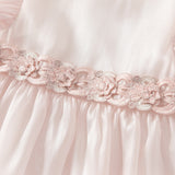 Dave&Bella Summer Toddler Girls Adorable Light Pink Flutter Sleeve Soft Mesh Dress