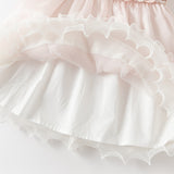 Dave&Bella Summer Toddler Girls Adorable Light Pink Flutter Sleeve Soft Mesh Dress