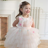 Dave&Bella Girls Summer Sweet Pink A-line Fluffy Tulle Party Princess Dress
