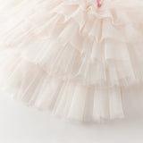 Dave&Bella Girls Summer Sweet Pink A-line Fluffy Tulle Party Princess Dress