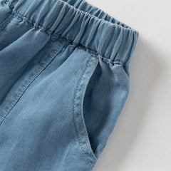 Dave&Bella Toddler Boys Summer Fashion Denim Blue Loose Comfortable Jeans