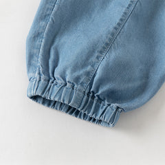 Dave&Bella Toddler Boys Summer Fashion Denim Blue Loose Comfortable Jeans