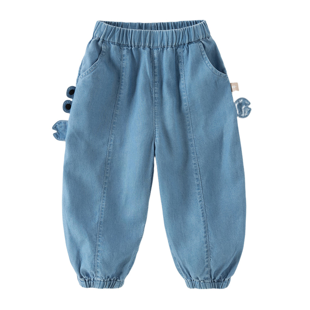 Dave&Bella Toddler Boys Summer Fashion Denim Blue Loose Comfortable Jeans