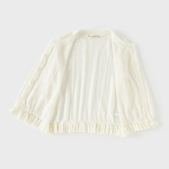 Dave&Bella Toddler Girls Summer Beige Long Sleeve Dress-style Sweater Cardigans