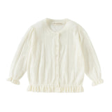 Dave&Bella Toddler Girls Summer Beige Long Sleeve Dress-style Sweater Cardigans