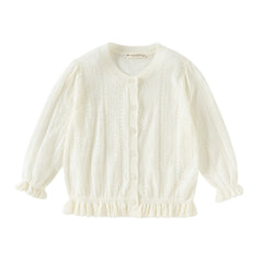 Dave&Bella Toddler Girls Summer Beige Long Sleeve Dress-style Sweater Cardigans