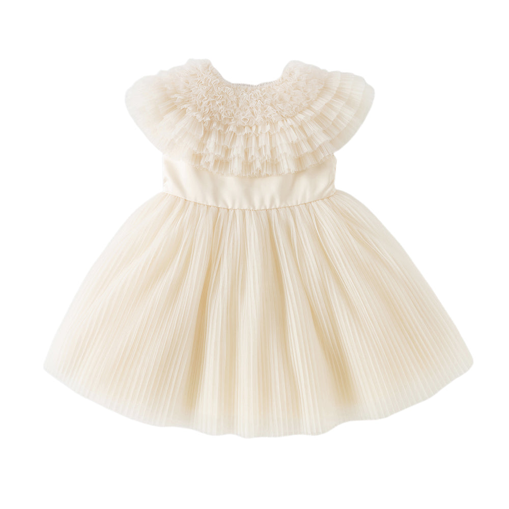 Dave&Bella Kids Girls Summer Noble Champagne Sleeveless Tulle Party Dress(with shawl)