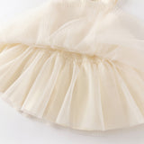 Dave&Bella Kids Girls Summer Noble Champagne Sleeveless Tulle Party Dress(with shawl)