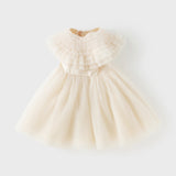 Dave&Bella Kids Girls Summer Noble Champagne Sleeveless Tulle Party Dress(with shawl)