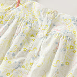 Dave&Bella Summer Toddler Girls Floral Stylish Square Collar Flower Print Outfit Sets