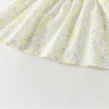 Dave&Bella Summer Toddler Girls Floral Stylish Square Collar Flower Print Outfit Sets