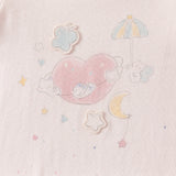 Dave&Bella Toddler Girls Summer Adorable Pink/White Short Sleeve Cotton Casual T-shirts