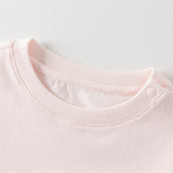 Dave&Bella Toddler Girls Summer Adorable Pink/White Short Sleeve Cotton Casual T-shirts