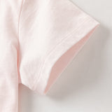 Dave&Bella Toddler Girls Summer Adorable Pink/White Short Sleeve Cotton Casual T-shirts