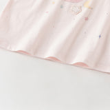 Dave&Bella Toddler Girls Summer Adorable Pink/White Short Sleeve Cotton Casual T-shirts