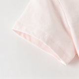 Dave&Bella Toddler Girls Summer Adorable Pink/White Short Sleeve Cotton Casual T-shirts