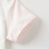 Dave&Bella Toddler Girls Summer Adorable Pink/White Short Sleeve Cotton Casual T-shirts