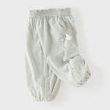 Dave&Bella Toddler Girls Summer Purple/Grey Adjustable-waistband Loose Jogger Pants