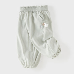 Dave&Bella Toddler Girls Summer Purple/Grey Adjustable-waistband Loose Jogger Pants