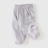 Dave&Bella Toddler Girls Summer Purple/Grey Adjustable-waistband Loose Jogger Pants