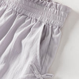 Dave&Bella Toddler Girls Summer Purple/Grey Adjustable-waistband Loose Jogger Pants