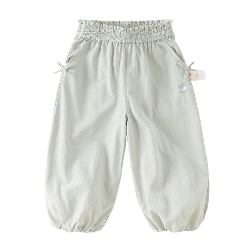 Dave&Bella Toddler Girls Summer Purple/Grey Adjustable-waistband Loose Jogger Pants