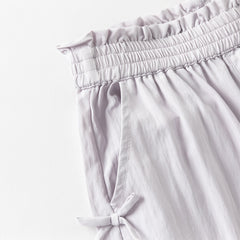 Dave&Bella Toddler Girls Summer Purple/Grey Adjustable-waistband Loose Jogger Pants