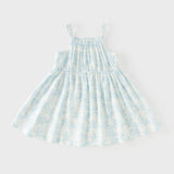 Dave&Bella Summer Toddler Girls Floral Print 3D flowers Desgin Spaghetti Strap Dress