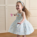 Dave&Bella Summer Toddler Girls Floral Print 3D flowers Desgin Spaghetti Strap Dress