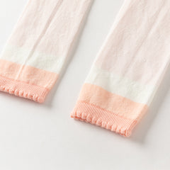 Dave&Bella Summer Kids Girls Cute Beige/Pink Lightweight Slim Footless Tights Leggings