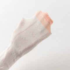 Dave&Bella Summer Kids Girls Cute Beige/Pink Lightweight Slim Footless Tights Leggings