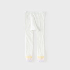 Dave&Bella Summer Kids Girls Cute Beige/Pink Lightweight Slim Footless Tights Leggings