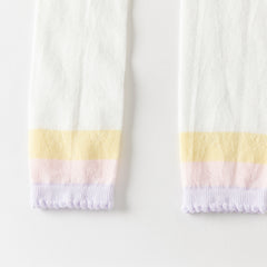 Dave&Bella Summer Kids Girls Cute Beige/Pink Lightweight Slim Footless Tights Leggings