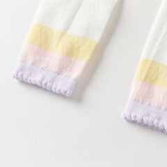 Dave&Bella Summer Kids Girls Cute Beige/Pink Lightweight Slim Footless Tights Leggings