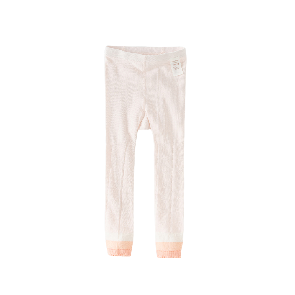 Dave&Bella Summer Toddler Girls Beige/Pink Lightweight Tights
