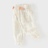 Dave&Bella Summer Toddler Girls Blue/Pink Flower Print Mosquito Proof Comfortable Pants