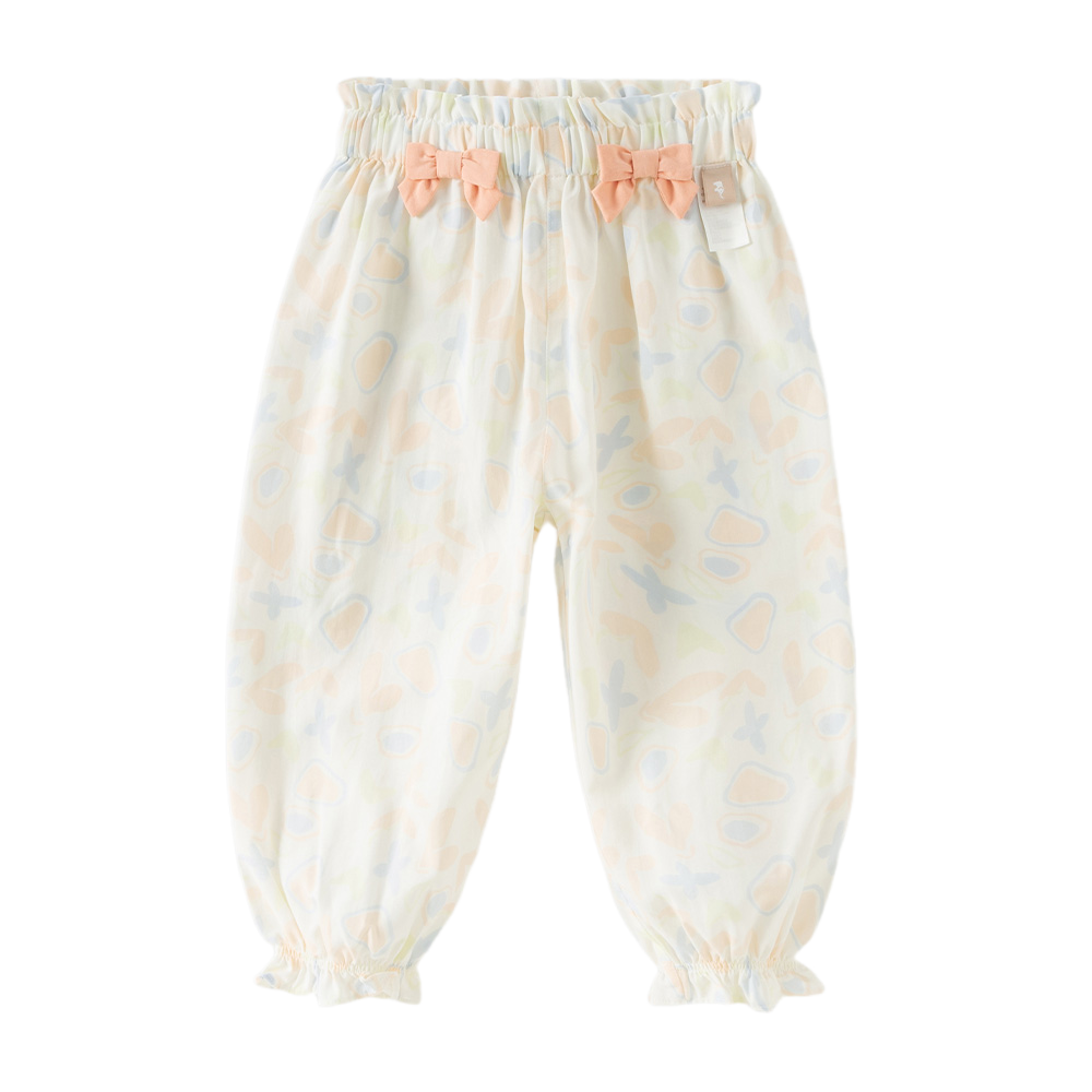 Dave&Bella Summer Toddler Girls Blue/Pink Flower Print Mosquito Proof Comfortable Pants