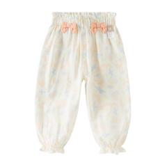 Dave&Bella Summer Toddler Girls Blue/Pink Flower Print Mosquito Proof Comfortable Pants