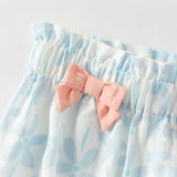 Dave&Bella Summer Toddler Girls Blue/Pink Flower Print Mosquito Proof Comfortable Pants