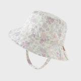 Dave&Bella Toddler Girls Stylish Purple Floral Print Lightweight Cotton Fisherman Hats