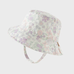 Dave&Bella Toddler Girls Stylish Purple Floral Print Lightweight Cotton Fisherman Hats