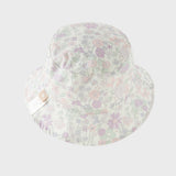 Dave&Bella Toddler Girls Stylish Purple Floral Print Lightweight Cotton Fisherman Hats
