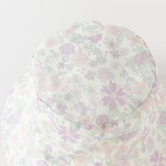Dave&Bella Toddler Girls Stylish Purple Floral Print Lightweight Cotton Fisherman Hats