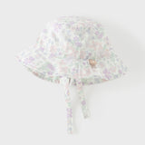 Dave&Bella Toddler Girls Stylish Purple Floral Print Lightweight Cotton Fisherman Hats